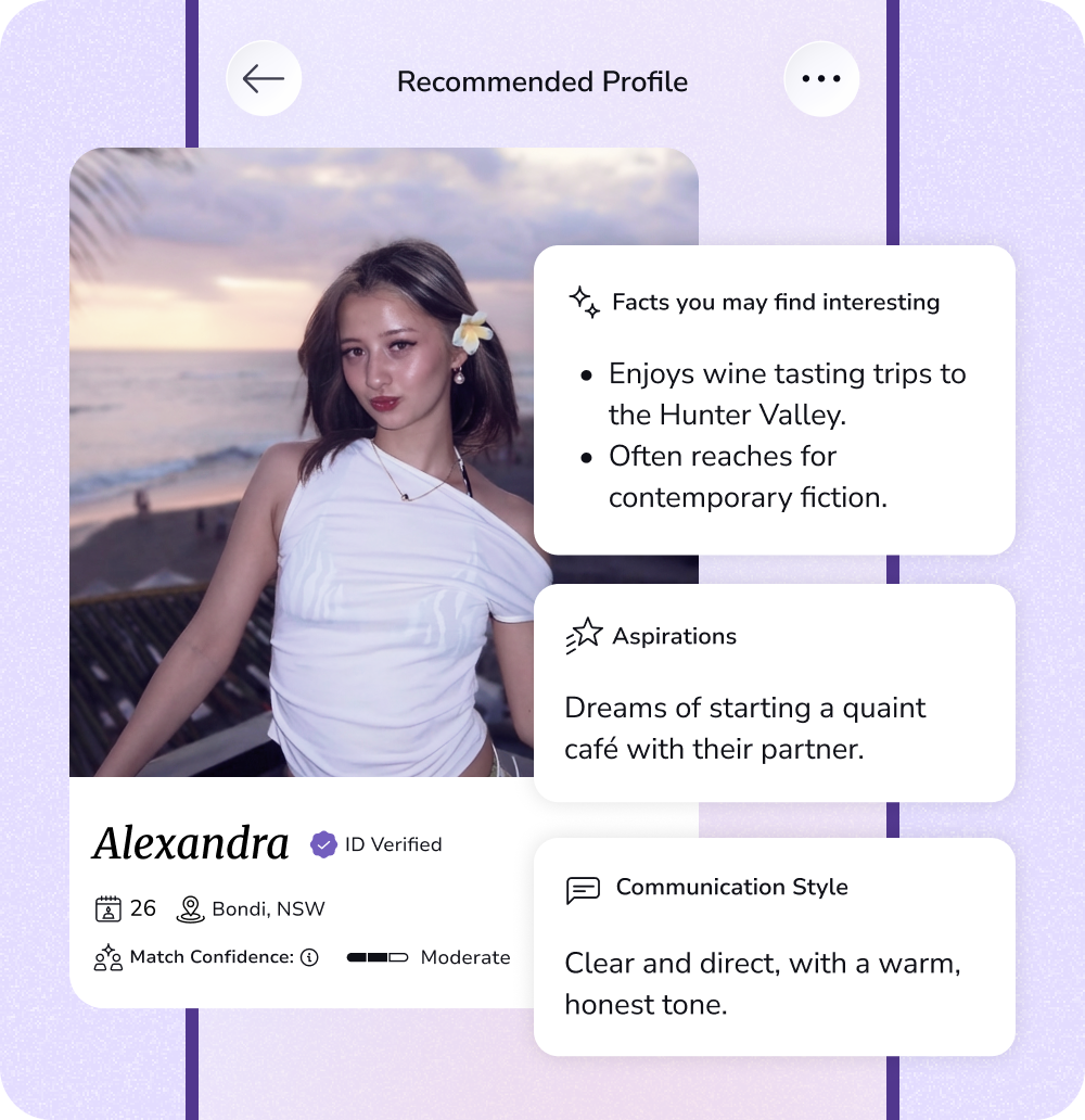 Match recommendation card